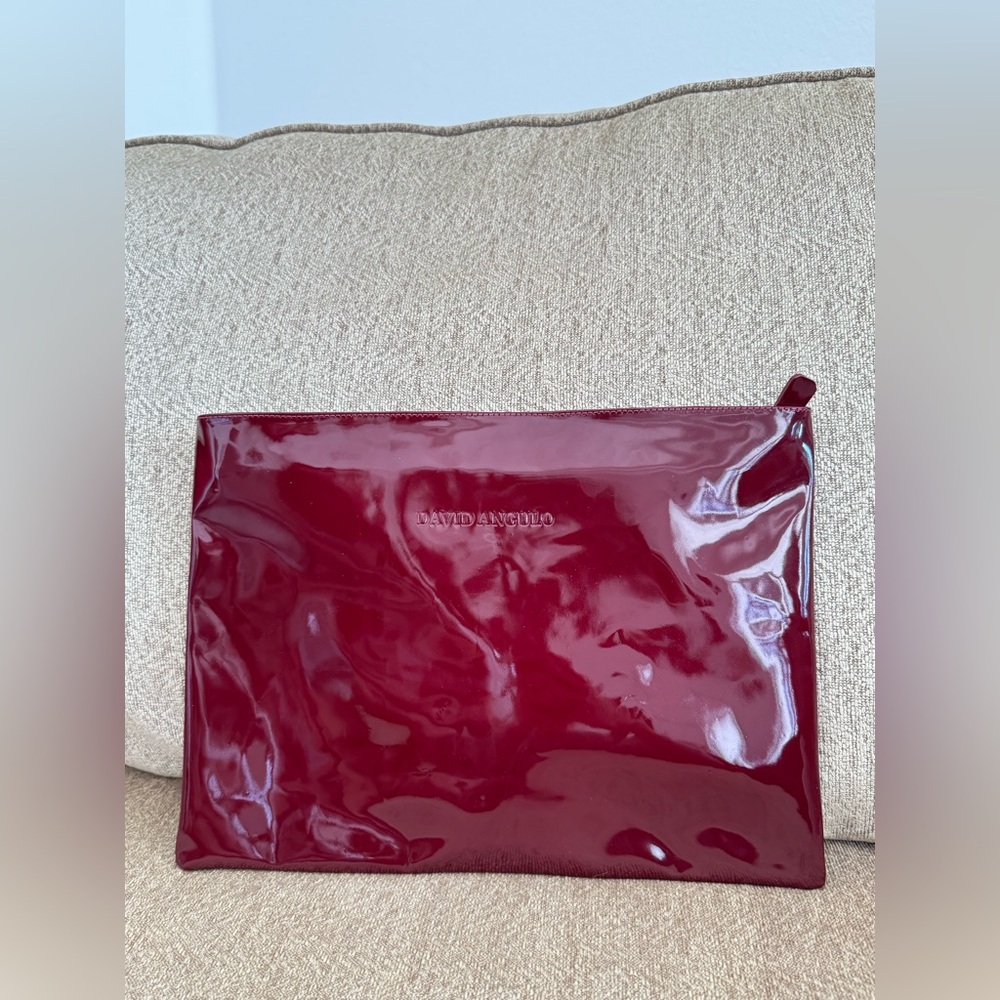 Glossy Burgundy Clutch Bag